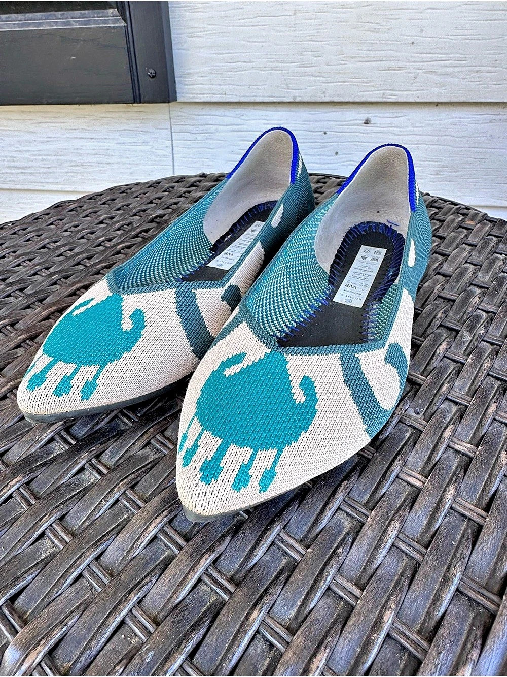 Rothy's The Point Moroccan Teal Ikat US 8